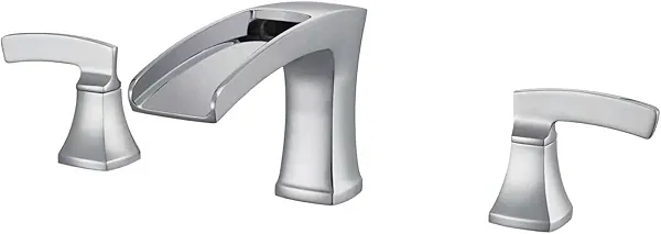Artiqua Tub Faucet Roman Waterfall Tub Filler Chrome Deck Mount Bathtub Faucets 3 Hole Brass Bathroom Faucets with 2 Handles