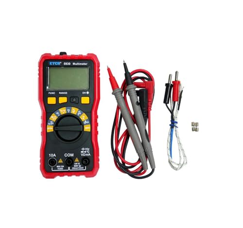 Image of ETCR5930 Multimeter Tester 1999 Counts Digital Multimeter DC AC Voltmeter and Ohm Volt Amp Meter Auto-ranging Measures Current Voltage Temperature NCV Frequency Diode Continuity Electrical Tester