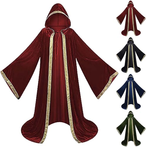 Capa de terciopelo con estampado de parca para Halloween, disfraz de Halloween, disfraz de fiesta