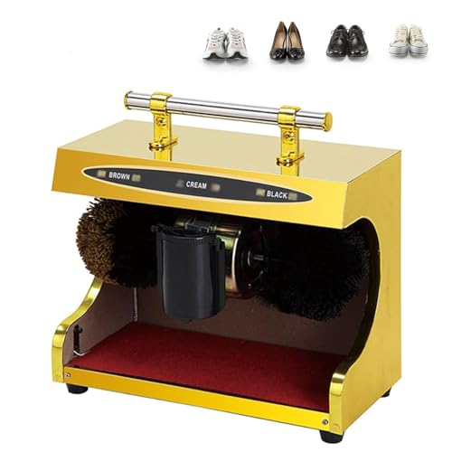Cireuse à chaussures à induction automatique, Cireuse à chaussures électrique domestique avec poignée, Cireuse à chaussures commerciale entièrement automatique, Machine à nettoyer les chaussures(Gold)