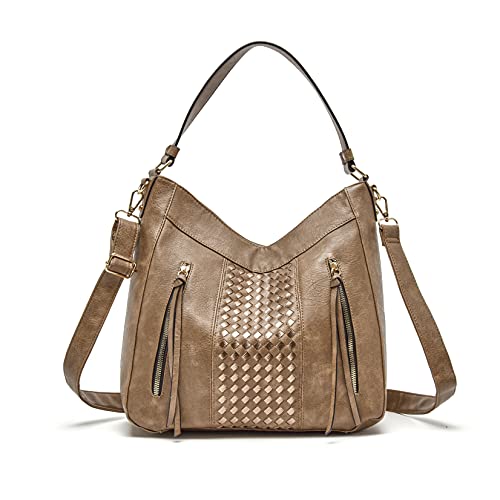 GLITZALL Handtasche Damen Shopper Leder Umhängetasche Groß Schultertasche Frau Elegant Henkeltasche Hobo Taschen mit Abnehmbar Schulterriemen Cover