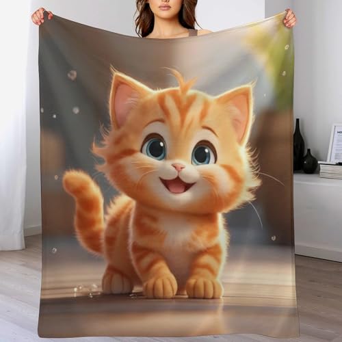 Couverture chat mignon lit canapé flannel douce chaude 150x200cm - 2