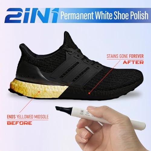 2 in 1 Black Shoe Paint, 2-Pack Acrylic Shoe Dye Marker for DIY Midsole Recoloring & Instant Scuff Fix, Permanent & Waterproof Restorer for Suede, Rubber, Fabric, Foam Sneakers - Thumbnail 2