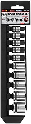 Performance Tool W38194 3/8" Drive Universal Spline Socket Set , 10 piece Metric and SAE