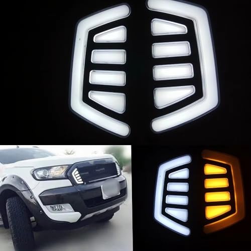 Parrilla con luz diurna LED Ford Ranger 2016 con acabado resistente e intermitente 2