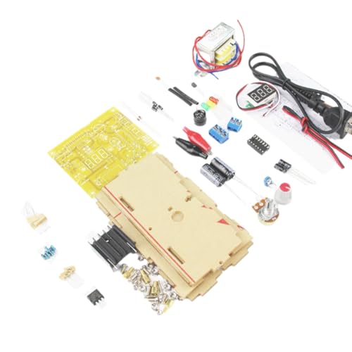 Puleuroy Fuente de Alimentación Regulada por Voltaje Ajustable LM317 Kit de Bricolaje Fuente de Alimentación Estabilizada con Transformador de 220 V Enchufe UE para Laboratorio