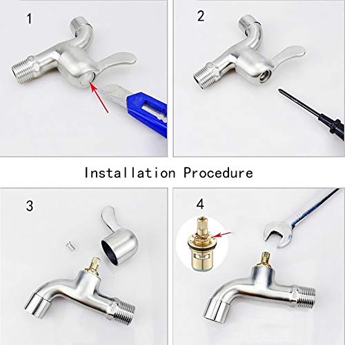 Messing Keramik Hahn Ventil Kern, Wasserhahn Spulenventil Ersatz, Viertelumdrehung Scheibe Messing Drehventile für Küche, Bad, Garten Ect Wasserhahn (1 Paar heiß & kalt)