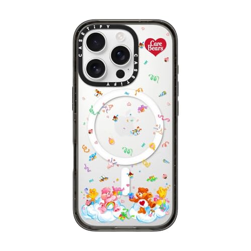 CASETiFY �C���p�N�g iPhone 16 Pro �P�[�X [MagSafe�Ή�/���^ �y��/�ϏՌ�/Care Bears Co-lab] - Care Bears Sweet Confetti Case - �N���A �u���b�N
