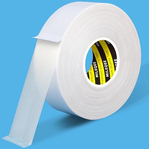 MILEQEE Double Sided Tape High Tack, 1.18in x 66FT(20m), Universal Mounting Tape Clear, Heavy Duty...