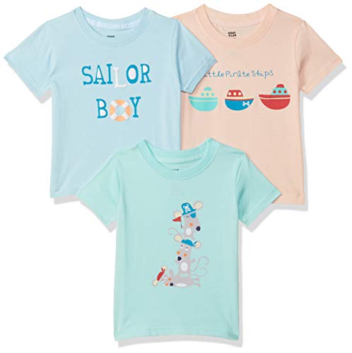 Image of miniklub Boys Pack of 3 Printed Round Neck Pure Cotton T-Shirts