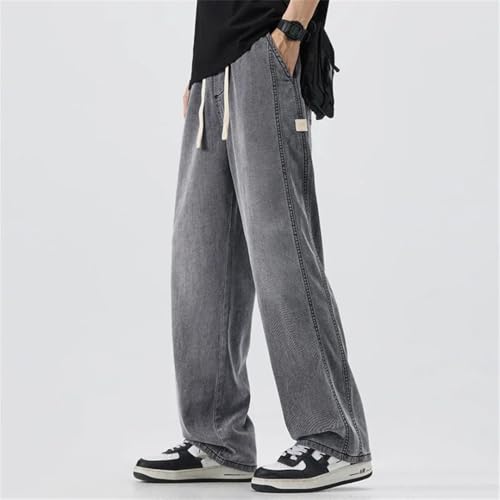 Men's Elastic Jean Loose Fit Straight Leg Comfortable Casual Cowboy Pants Cargo Pants4