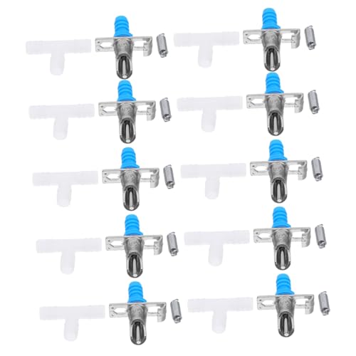 Toyvian 10 Juegos Bebederos Automáticos para Conejos con Válvula Metálica de Doble Accesorios para Jaulas Sistema Estable y Duradero para Suministro de Agua Pequeños Roedores