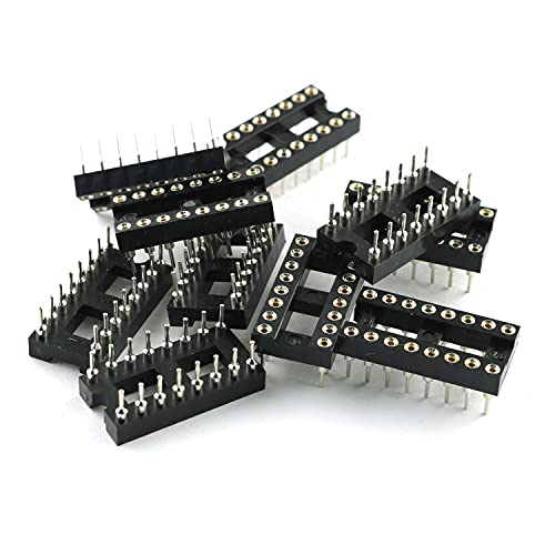 Taodan Ic Socket 10Pcs 2.54Mm Pitch 7.6 Row Pitch 2 Row 16 Round Pins Soldering Dip Ic Chip Socket Adaptor #TOP3