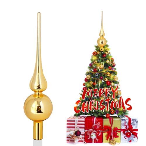 SKYYUE Christbaumspitze Glas Weihnachtsbaumspitze Matt...