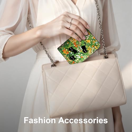 Image of Mayski Credit Card Holder, Zipper Credit Card Wallet for Women, Small Accordion Card Cases Holder, KeyChain Wallet, Business Card Holder(Cats 01)