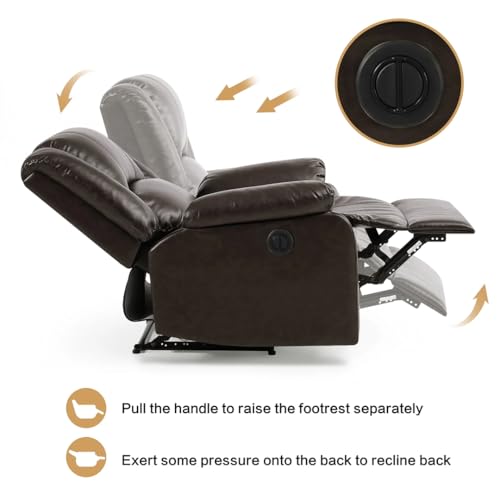 Image of Seventh Heaven Phoenix 1 Seater Motorised Recliner | Single Sofa Chair for Living Room Comfort | Ergonomic Design (Leatherette - Brown)