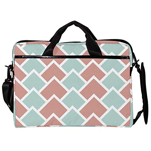 Sacoche à bandoulière pour ordinateur portable 14 à 15.4 pouces vert clair et rose
