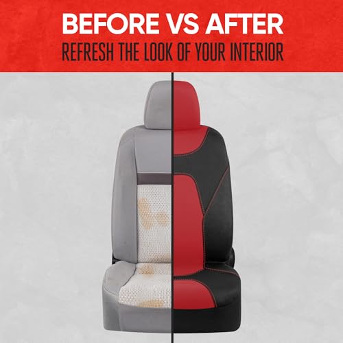 Image of Motor Trend AquaShield Waterproof Front Seat Covers, Red Seat Covers for Cars - Neoprene Front Car Seats Cover, SUV Seat Covers Protector - Car Interior Cover for Auto, Trucks, & Dog Owners