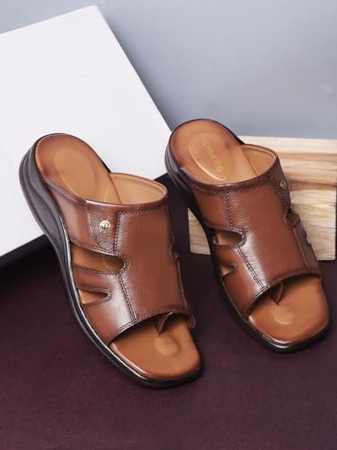 Image of Liberty Men Formal Slippers With Kid Leather Upper|PU Sole Mid Heel Slipper For Men|Stylish Soft & Comfortable Slipper For Men | Formal Slipper For Men