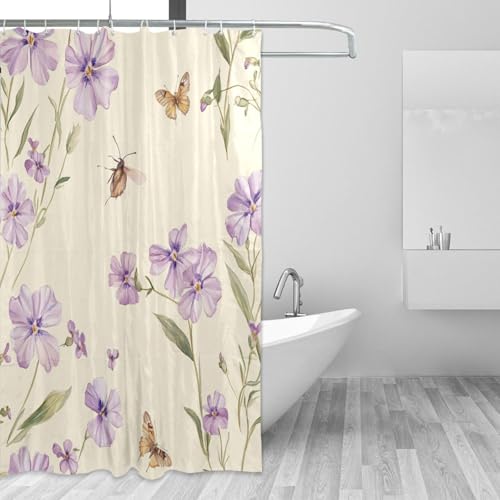Rideau de douche polyester résistant lavable beige 168 x 183 chic imperméable