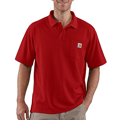 Carhartt Men's Loose Fit Midweight Short-Sleeve Pocket Polo, Red, 3X-Large