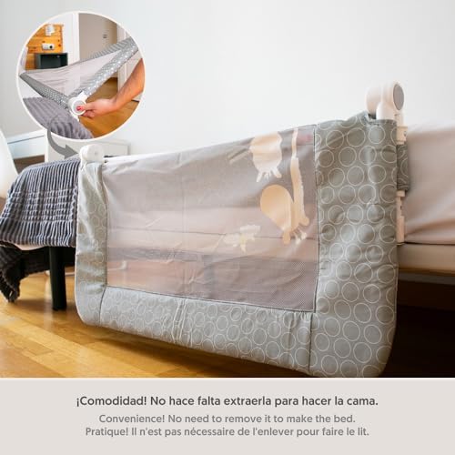 Miniatura 7 de Interbaby Barrera Seguridad Niños Cama Abatible 150 Cm Niños Entre 18 Meses Y 5 Años Barandilla Cama Niño De Fácil Instalación, Seguridad, Compatible Con Camas Nido Jirafa