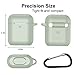 SATLITOG Case Cover with Secure Lock Keychain, Protective Silicone Cover Compatible with Apple AirPods 2nd & 1st Charging Case - Fog