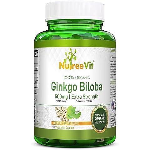 NutreeVit Ginkgo Biloba Herbal Supplement Capsules (240 Count) Cover