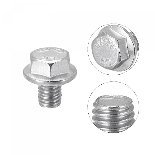 Image of uxcell M8x12mm Hex Serrated Flange Bolts Screws Metric Thread 304 Stainless Steel 10pcs