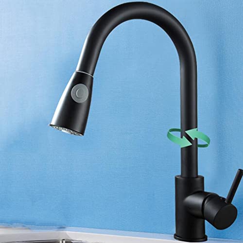 Grifos de cocina con spray telescópico giratorio y mezclador de agua fría y caliente