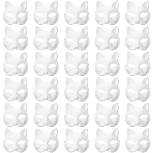 MAELSTROM 30Pcs Cat Mask Base With Strap - Blank to...