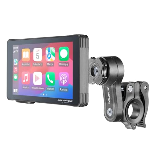 Interphone Ridesync SYNC55 Pantalla táctil inalámbrico Moto, Pantalla para Moto con WiFi y...