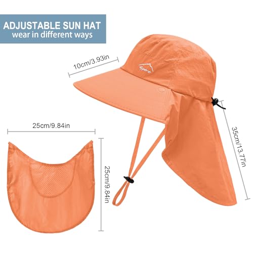Image of Sun Hat for Men Women with Neck Flap,UPF 50+ UV Protection Fishing Hat