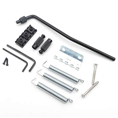 Black Electric Guitar Tremolo Bridge With Bar Double Strat Locking For Floyd Rose Type #TOP1