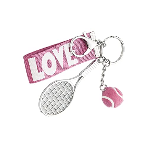 harayaa Tennisschläger Schlüsselanhänger, Exquisiter Mini Anhänger Schlüsselanhänger für Tennisliebhaber, ROSA harayaa Tennisschläger Schlüsselanhänger, Exquisiter Mini Anhänger Schlüsselanhänger für Tennisliebhaber, ROSA