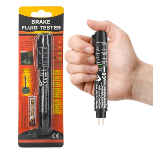 JTENG Bremsflüssigkeitstester Bremsflüssigkeitsprüfer DOT 3/4/5 mit 5 LED für Auto Fahrzeug Brake Fluid Tester DOT3 DOT4 DOT5 bremsflüssigkeit Tester