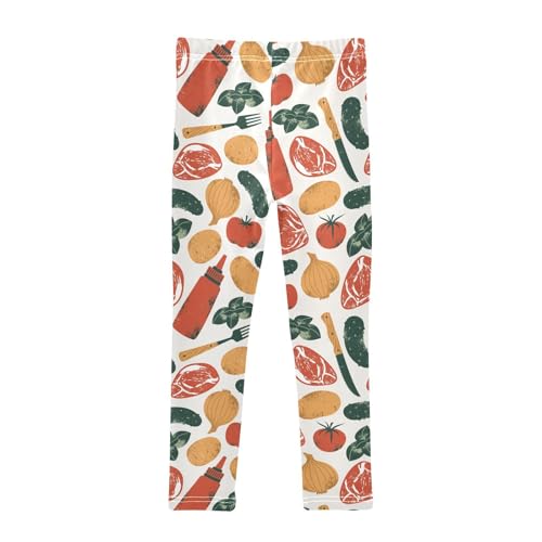 ZZKKO Girls Leggings Cucumber Onion Potato Toddler Girls Clothes Leggings for Girls Toddler Girls Leggings 3-4T2
