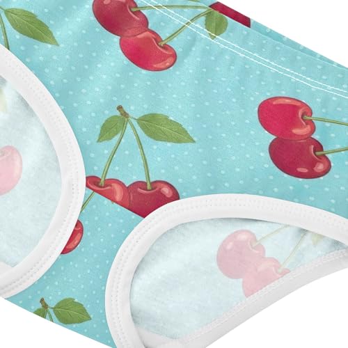 Cherries Leaves Blue White Polka Toddlers Underwear Floral 2t Cotton Panties for Girl Florals Briefs Kids Undies4