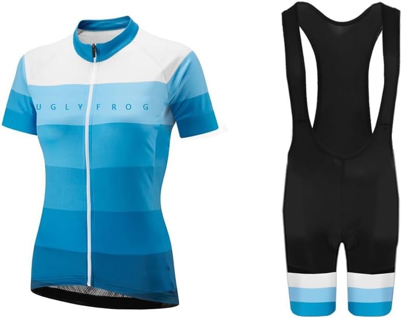 UGLY FROG FBA25 Women's Cycling Jersey Short Sleeve MTB Bike Clothing Road Bicycle Shirts Shorts Padded Pants