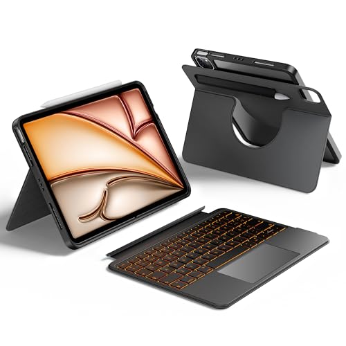 Ya en manzanajugosa.com: HOU Teclado Giratorio para iPad Air 11 (M3/M2) 2025, Funda Magnética Desmontable con Teclado para iPad Pro 11 (4ª/3ª/2ª/1ª) e iPad Air (7ª/6ª/5ª/4ª),con Panel Táctil, Retroiluminación,Español Ñ- Negro