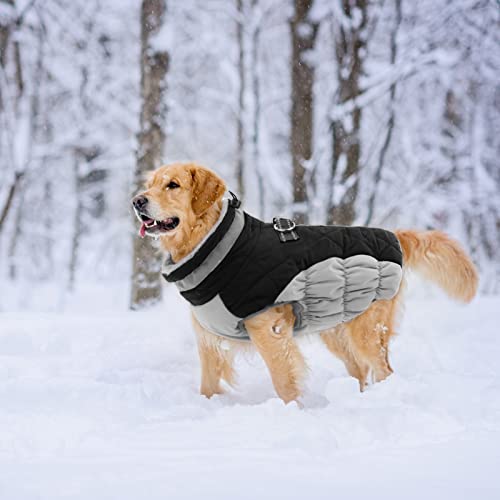 Image of Lelepet Dog Coat Warm Dog Winter Coat Waterproof Dogs Jacket with Harness