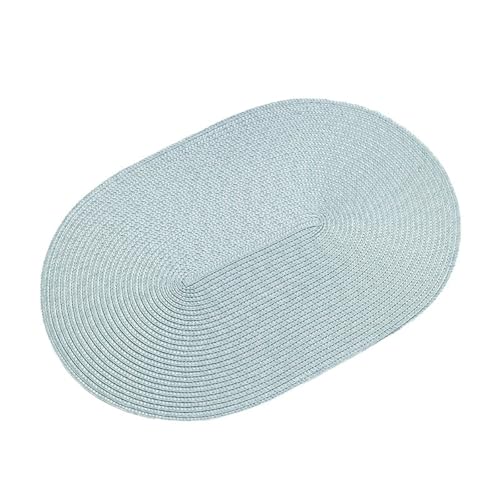 Napperons salle à manger bleu clair tissé ovale pour vos repas en famille