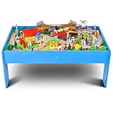 Schönes Geschenk für Kinder: Das Eisenbahnset ist ein schönes Geschenk für Kinder zu den Feiertagen oder zum Geburtstag. Der 45cm hohe Spieltisch ist perfekt für verschiedene Altersgruppen. Die Kommunikation zwischen Kindern und Eltern durch das Zusammenspielen kann so leicht gepflegt werden.