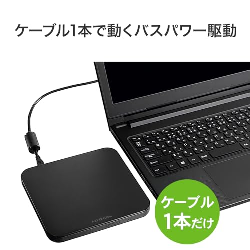 IODATA ポータブルDVDドライブ DVD/CD ビデオディスク作成 データ保存 ホームビデオ 音楽CD リッピング B’sRecorder20 （USB-A/Windows/Mac/Chrome）DVRP-W1/E