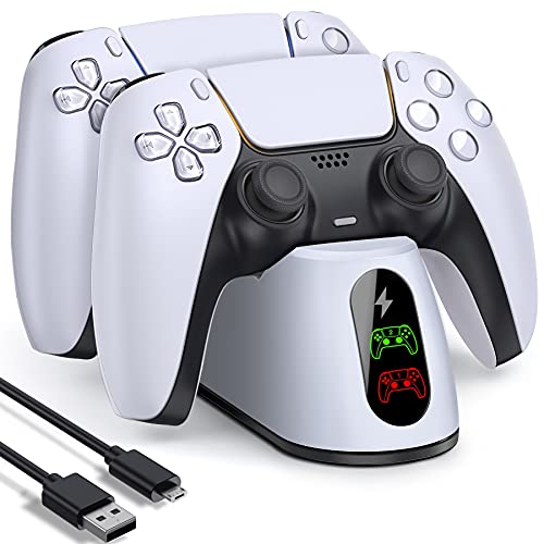 PS5 Controller Charging Station Dock, PS5 Controller Charger Station for Dualsense Controller, Fast 5V/3A Charging for Playstation5 Charging Station, Stable PS5 Charger Dock for Dual PS5 Dualsence