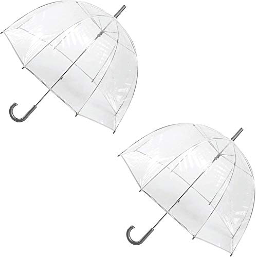 Totes Clear Bubble Umbrella With Dome Canopy - 2pk, Adults 51" Li...