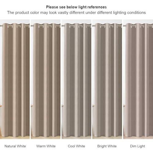 Image of Cloth Fusion Blackout Curtains, Beige, Door 7 ft, Set of 2 | 3-Layer Triple Weave, Up to 90% Light Block, Thermal Insulated, Premium Steel Grommets, Set of 2
