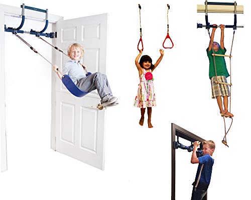 Gym1 Indoor Playground with Indoor Swing, Plastic Rings, and Climbing Ladder