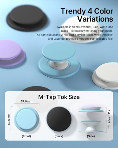 Image of Sinjimoru for MagSafe Phone Grip, Soft Silicone Magnetic Finger Grip for iPhone 17 /16 /15 /14 /13, Comfortable One-Touch Holding, M-Tap Tok Blue