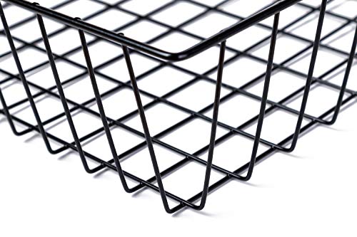 Large 2 Pack Under Cabinet Kitchen Storage Shelf Wire Basket Organizer Hanging Rack Kitchen Office Organization Food Storage Black Home Supplies Accessories 15.75 x 5.51 x 10.24 Inches